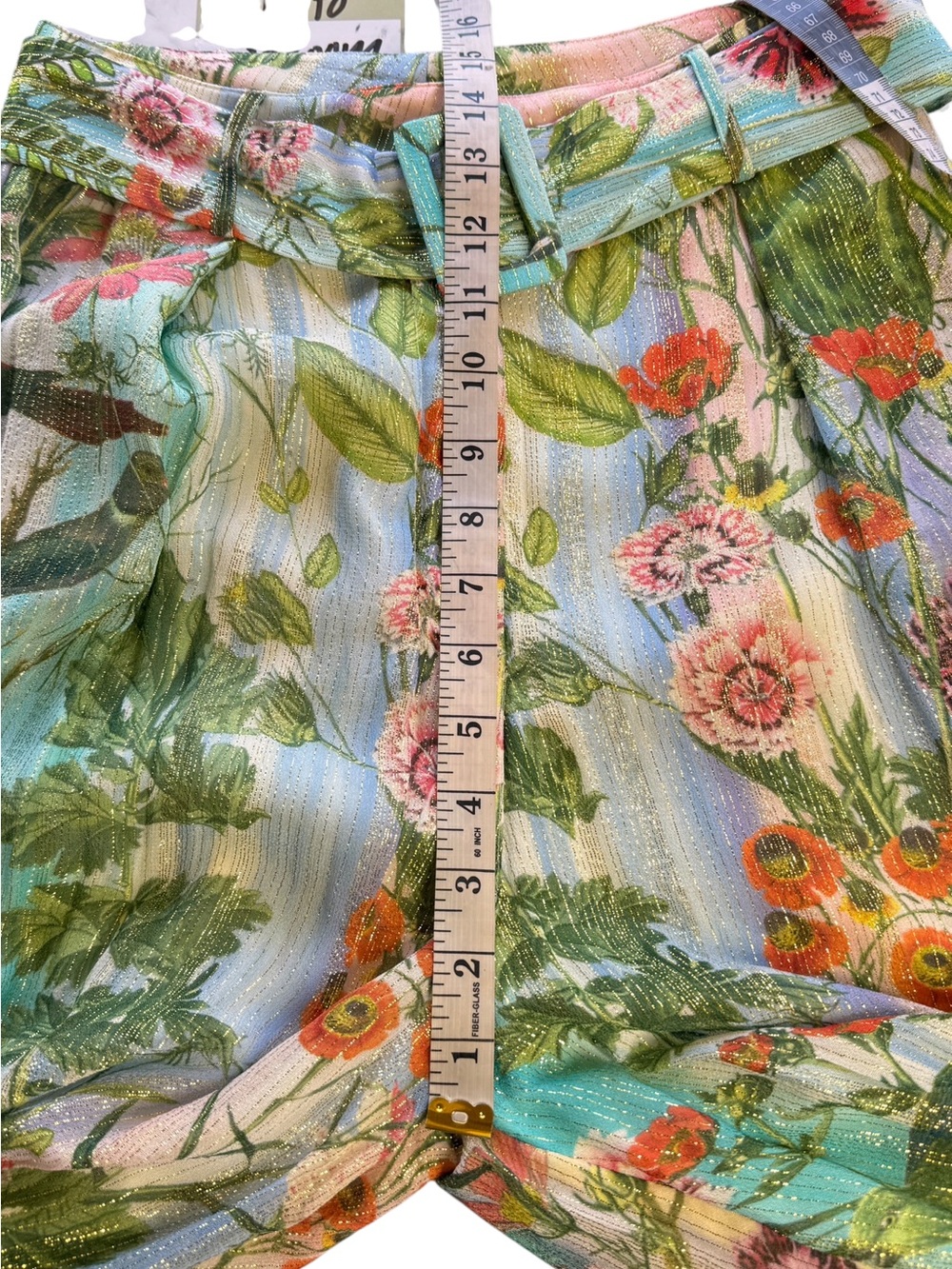 Just Bellina Wide Leg Ava Bolero Multicolored Floral Metallic Pants Small Beach - Picture 14 of 15